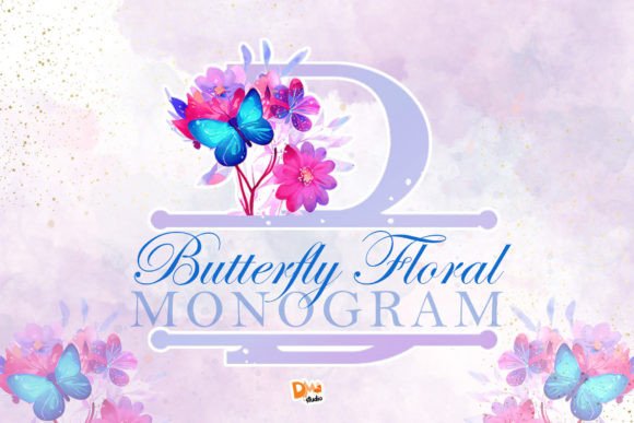 Butterfly Floral Monogram: Elegant Typography for Designers