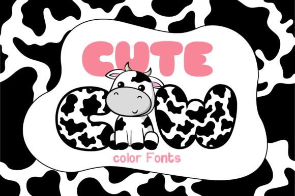 Cute Cow: A Color Font for Vibrant Design Projects