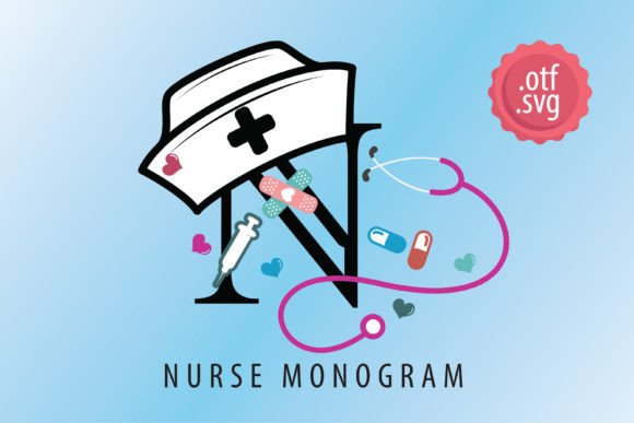 Nurse Monogram: A Unique Color Font for Healthcare Design